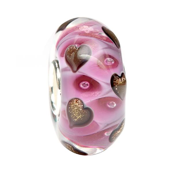 Radiant Lilac Sparklehearts - Ogerbeads Glas